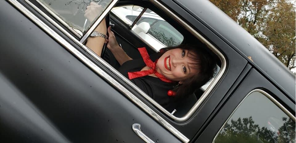 Enjoying my day in my 1950 Lincoln.